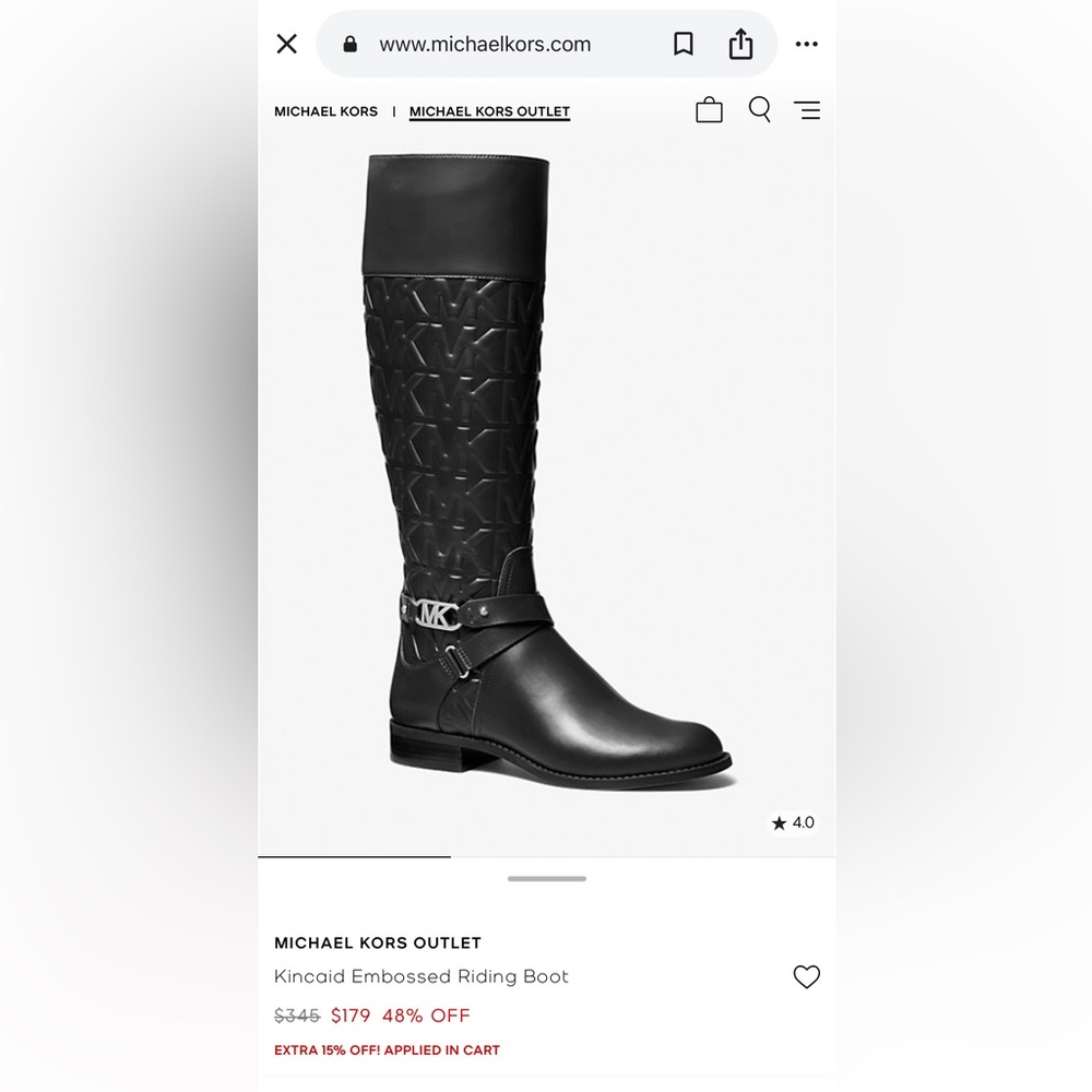 Michael Kors Black Embossed Over-the-Knee Riding Boots